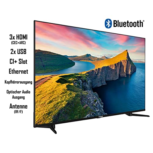 Telefunken QU43K800 43 Zoll QLED Fernseher/Smart TV (4K UHD, HDR Dolby Vision, Triple-Tuner, Bluetooth, WLAN, Netflix, uvm) - Inkl. 6 Monate HD+, schwarz – Bild 4