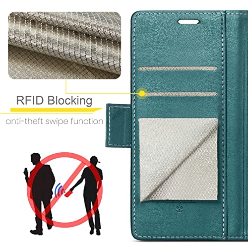 FCOZCKLOM Compatible with iPhone 6?7?8?SE 2020?SE3 Wallet Case with RFID Blocking Card Holder, Kickstand Flip Folio Leather Phone Case Wallet for iPhone 6/7/8/SE 2020/SE 3 4.7 inch (Green)