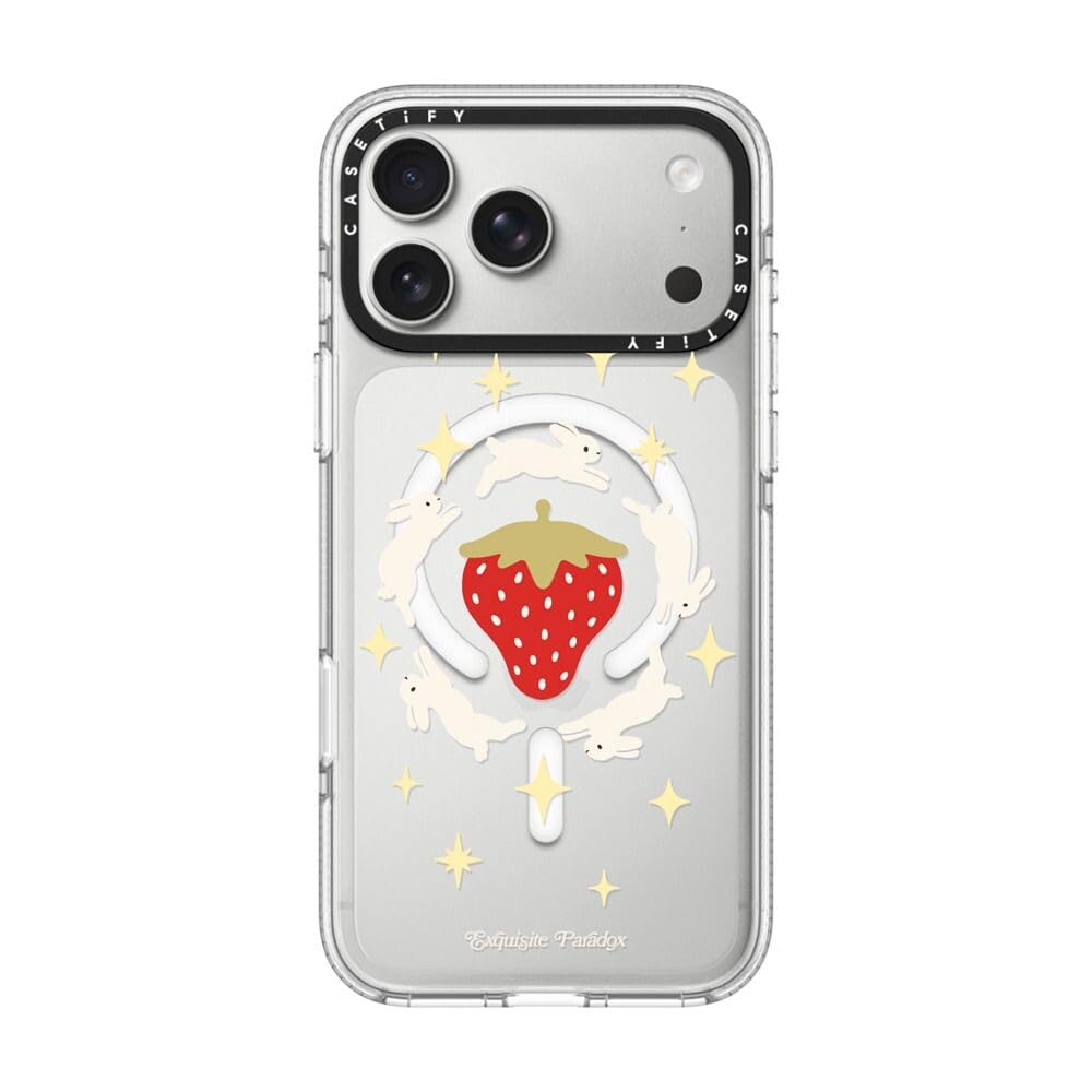 CASETiFY インパクト クリア iPhone 17 Pro Max ケース [黄変防止/クリア 透明/MagSafe対応] - Bunnies Around Berries - Clear