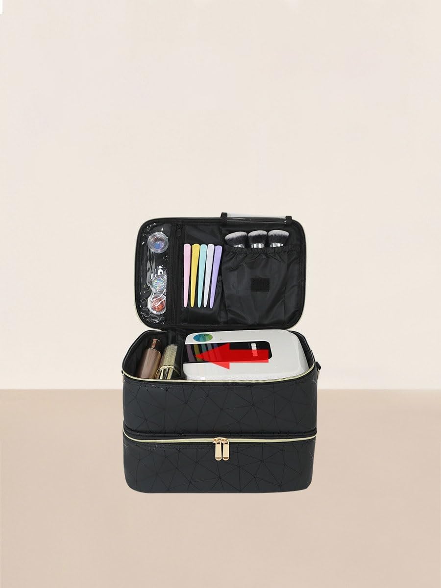 Large Capacity Nail Tool Storage Bag Professional Tattoo Box Portable Makeup(Gray) image 2