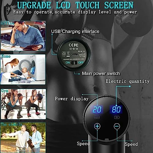 Elefor Massage Gun Deep Tissue,Percussion Massager Gun For Athletes Muscle Massage Gun For Pain Relief With 10 Massage Heads & 20 Speeds thumb #3