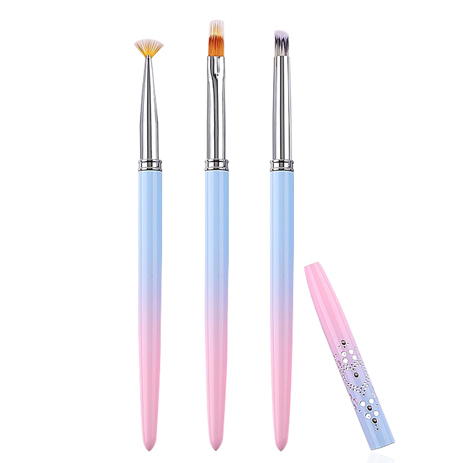 3Pcs Ombre Nail Brush Acrylic Nail Art Brushes Nail Gradient Brushes Nail Painting Pen Ombre Brush for Gel Nails Manicure Design Brush Nail Art Tools Ombre Brushes-01