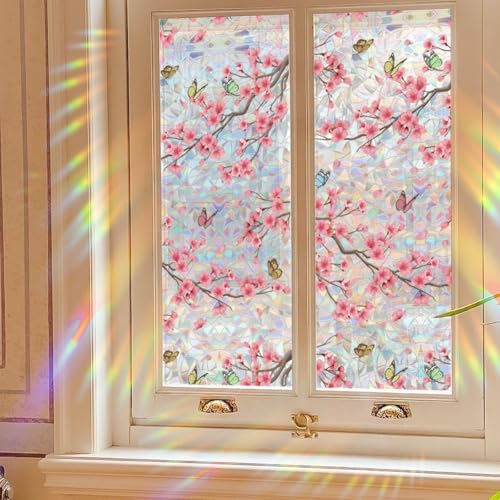 Vinilo decorativo de privacidad para ventana con flores Cherry Blossom miniatura 2