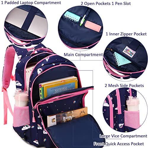 Meisohua Unicorn Backpack For Girls School Backpack For Kids Preschool Kindergarten Bookbag Lightweight Girls Backpack For Elementary With Lunchbox 3 In 1 Set #TOP3