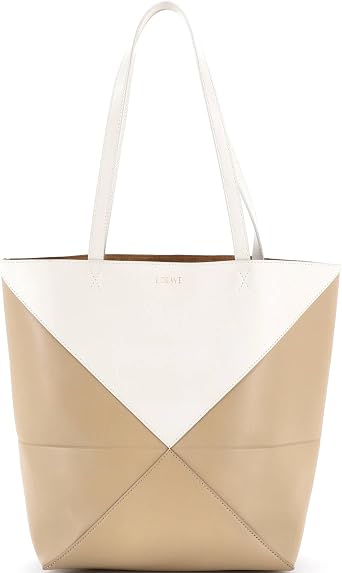 Pre-Loved Puzzle Fold Tote Leather Medium, Neutral