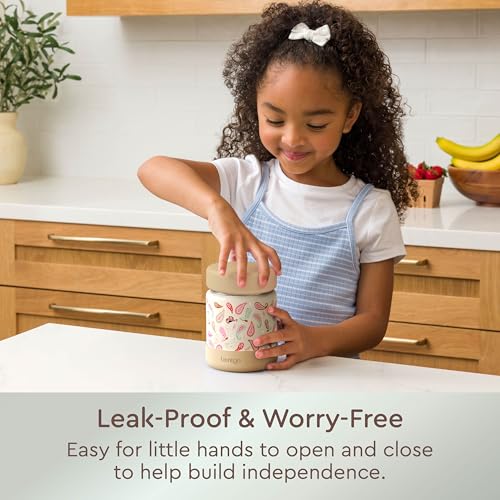 Image of Bentgo Kids Stainless Steel Leak-Proof Food Jar for Hot or Cold Food | 11 fl oz Double Insulated Container with Removable Silicone Bumper, Dishwasher Safe, Easy Open Lid, Ages 3+ (Cowgirl Dreams)