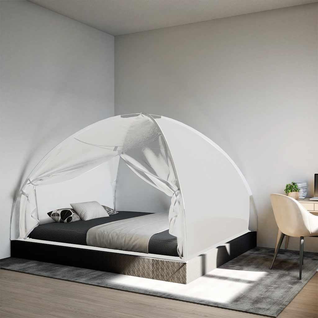vidaXL Mosquito Net Mongolia with Doors, Bed Mosquito Mesh Net for Bedroom Decorative, Bed Tent Canopy for Mosquitoes Insects Flies, 220 Mesh White