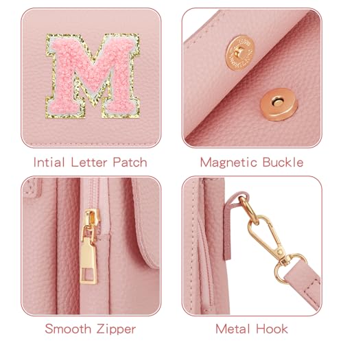 Image of Gift for Girls Small Initial Crossbody Bag for Teens Vegan Leather Cell Phone Kids Purse