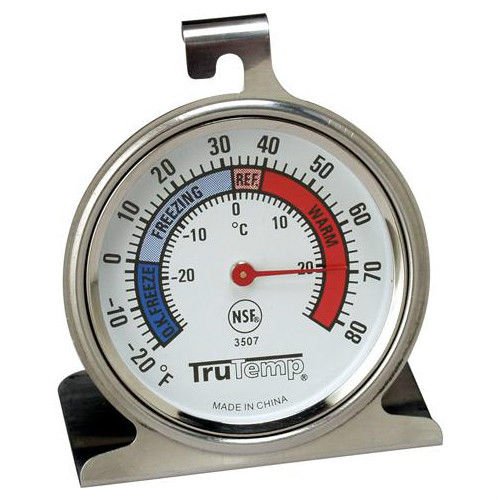 WallEc(TM) Taylor 3507 TruTemp Refrigerator / Freezer Dial Type Stainless Thermometer