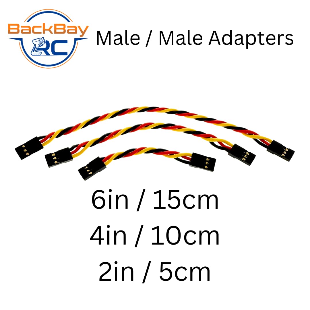 BackBayRC - 6in 20awg Male/Male Universal Servo Extension - 5 Pack