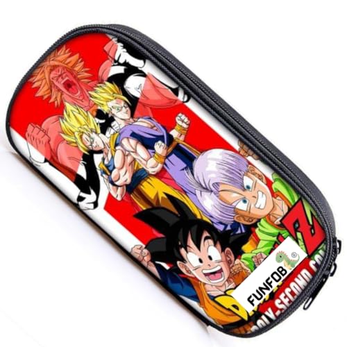 Image of Funfob Polyester Goku Pencil Box For School College For Pen Pencil Or Other Stationery Products Pencil Pouch Travel Or Cosmetic Case (Goku Red)