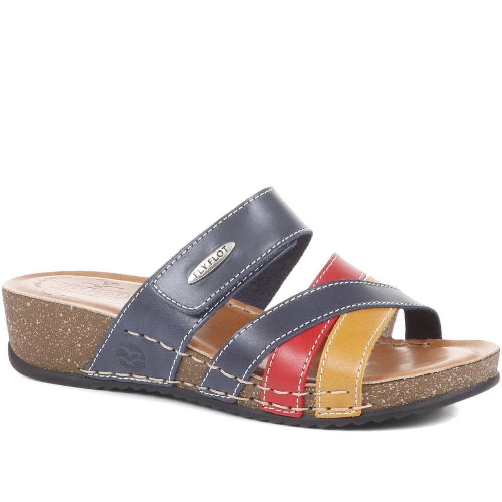 Fly FlotLeather Cross-Strap Mule Sandal