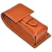 Parker Safety Razor's Genuine Leather Travel Shave Brush Case (Saddle Brown)