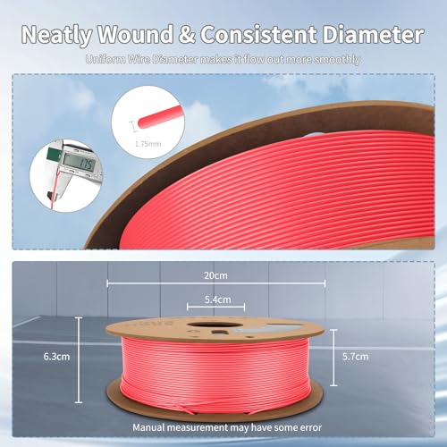 Image of 3D Printing Filament High-Speed PLA Filament 1.75mm 300mm /s 1kg Cardboard Spool Dimensional Accuracy + /- 0.03 mm Fit Most 3D FDM Printer-Pink