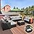 Rattaner Patio Furniture Sets 7 Pieces Outdoor Furniture Sectional Patio Couches Set with Storage Table Light Grey Cushions