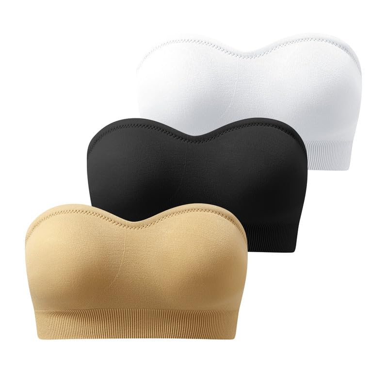 Soutien-gorge sans bretelles anti-glisse bandeau rembourré invisible pour femme Jiuday L