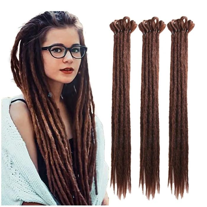 Extensiones sintéticas de rastas, extensiones de cabello trenzado de ganchillo, extensiones de cabello trenzado para mujeres y hombres, 10 hebras