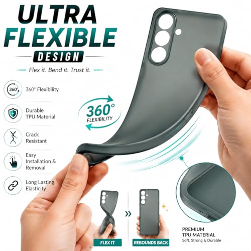 Image of FIRST MART Back Cover for Samsung Galaxy S25 FE 5G | Ultra-Thin Frosted Matte Semi-Transparent Silicone Case, Anti-Slip Grip, Precise Fit | Blue