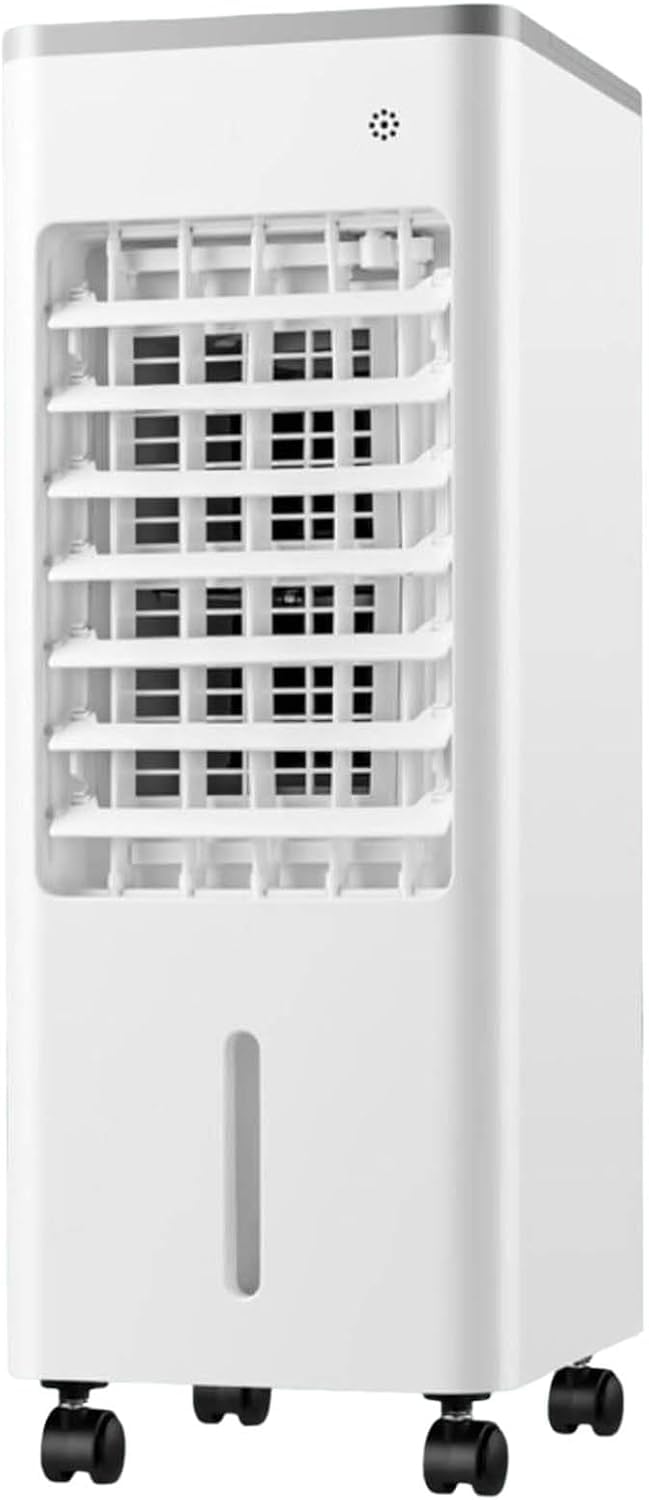 XAXEURLKJ Portable Evaporative Air Cooler - Windowless Ac With 9l Tank, 3 Speeds, 90° Oscillation, 8h Timer, Ideal Cooling Fan For Home, Office, Bedroom White Mechanical Style