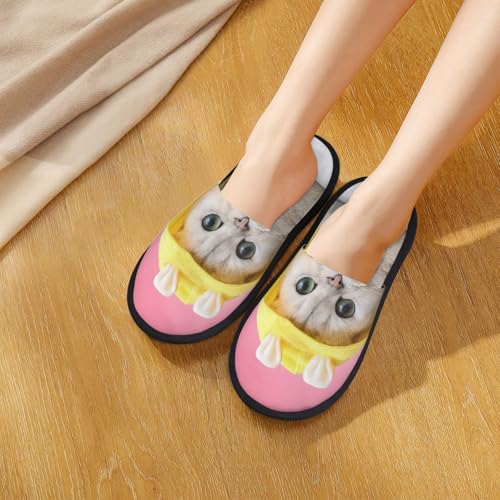 A Funny Cat Print House Slippers For Women And Men,Soft Slippers With Memory Foam,Non-Slip Indoor Home Shoes4
