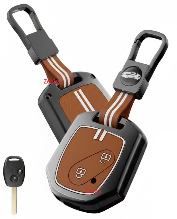 Metal Remote Key Cover with Keychain for City, Civic, BR-V, Jazz, Brio, Amaze 2-Button Remote Key | Glow-in-The-Dark Car Key Protector-image-36