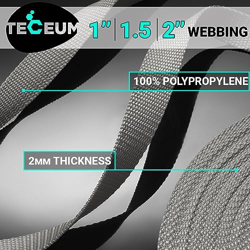 Image of TECEUM 3 /4 inch & 5 /8 inch & 1 inch & 1.5 inch & 2 inch Webbing - 10 25 50 Yards - 40+ Colors - Heavy Duty 1 Inch 1.5 Inch 2 Inch Backpack Straps - Webbing for Outdoors Indoors Crafting DIY