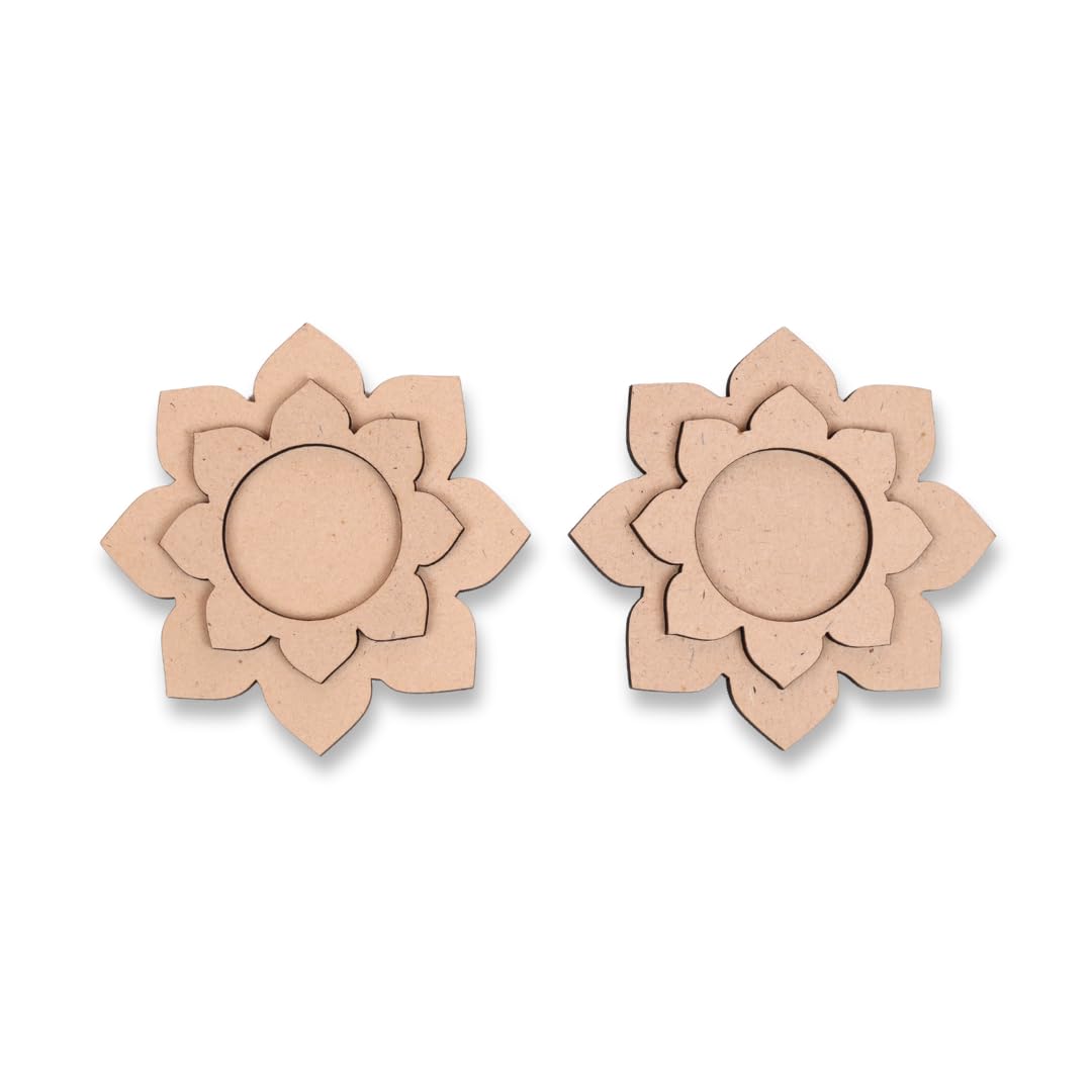 HOBBY INDIA MDF Tea Light Candle Holder for Painting, Craft, Resin Art, DIY & Gifts (5 Piece) (B0CKFD577M) Amazon Price History, Amazon Price Tracker
