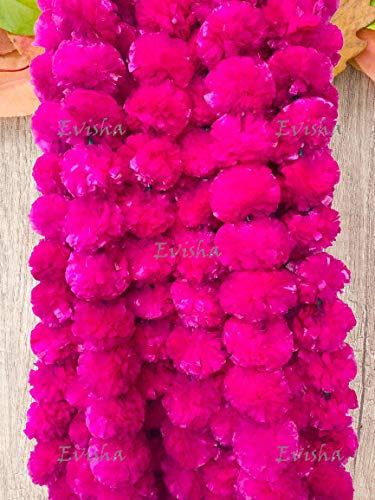 Evisha Artificial Marigold Flower Garlands for Diwali Decoration - 4.9 Feet Long - Perfect for Doors, Windows, Walls, and Festival Home Decor - Color Pink (5 Pcs) (B08HXZYGFY) Amazon Price History, Amazon Price Tracker