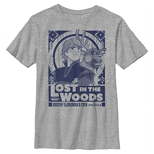 T-shirt Frozen 2 Kristoff Disney pour garçon en coton gris chiné