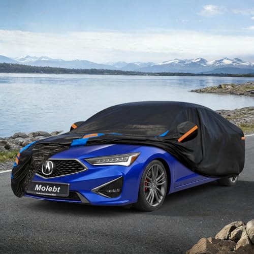 Image of Custom Fit Car Cover for Acura ILX (2013-2026), Upgraded Waterproof All Weather Outdoor Auto Cover with Driver Door Zipper & Mirror Pockets, UV /Snow /Dust Protection