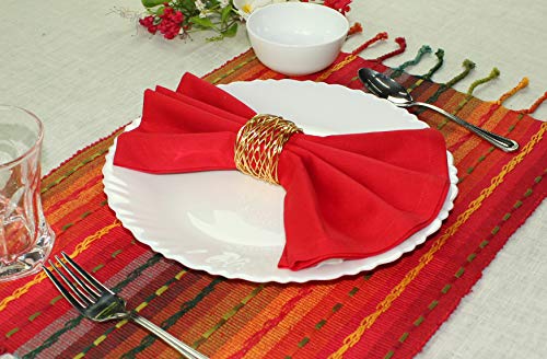 Servilletas de tela de algodón, pack de 12 unidades multicolor de 51x51 cm 7