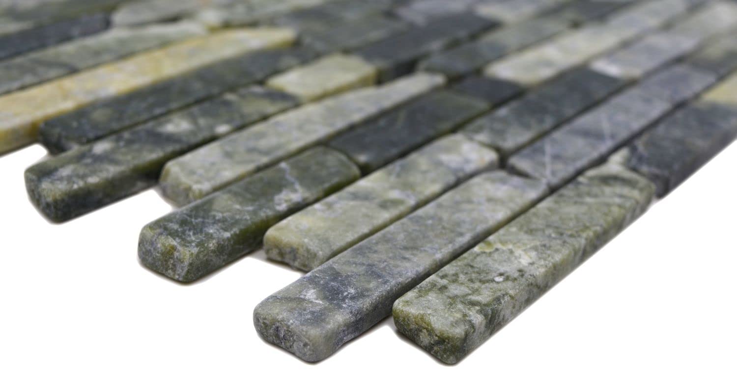 Azulejos de mosaico de piedra natural, mármol verde mate, para pared, suelo, cocina, baño, ducha, placa de mosaico.