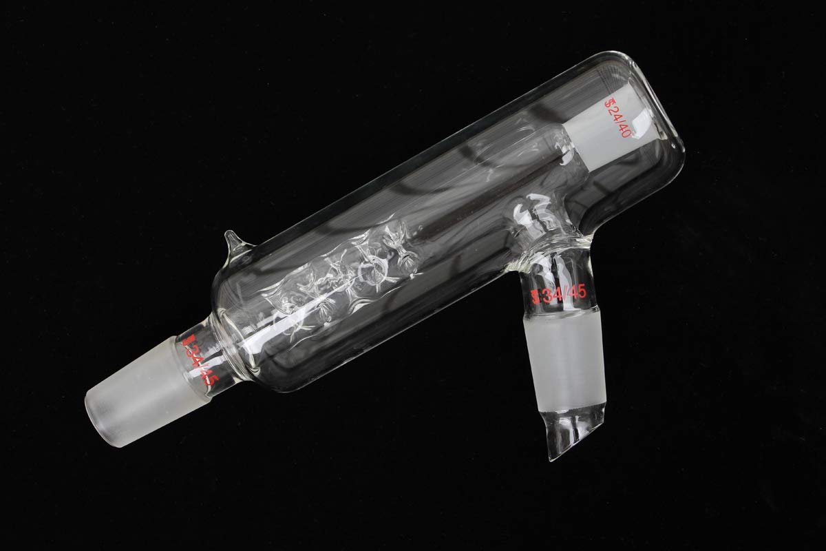 Cabezal de destilación de vidrio de recorrido corto de 5 l con condensador independiente. Aparato de destilación de alta precisión for uso en laboratorio.