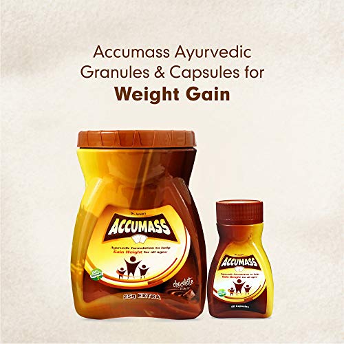 Image of Accumass Weight Gainer 1 Month Pack 2 Pcs Granules 525 gm with Capsules 60 Caps