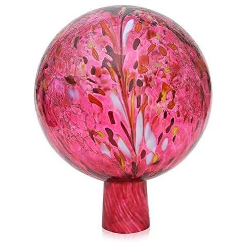 Lauschaer Glas Gartenkugel Rosenkugel mit Granulat rubinrot h 15 cm Cover