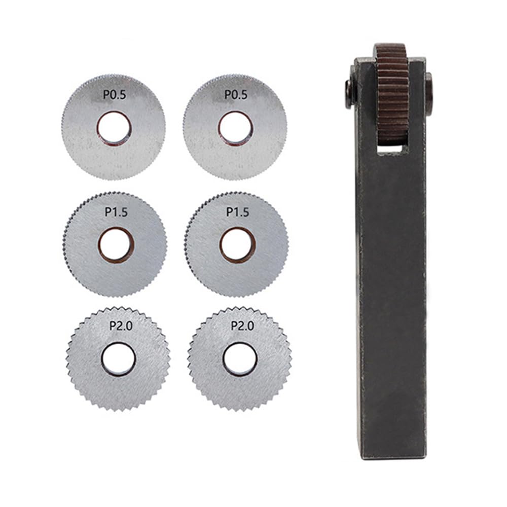 Juego de 7 herramientas moleteadas para torno de acero de alta velocidad, 0,5-2 mm