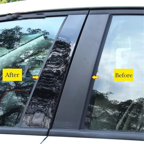 Adhesivos de columna de ventana para Ecosport 2013-2021 y cubiertas de postes en negro espejo 4