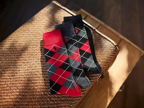 Polo Ralph Lauren Men's Argyle Pattern Dress Crew Socks-3 Pair Pack-Soft Lightweight Cotton Comfort3