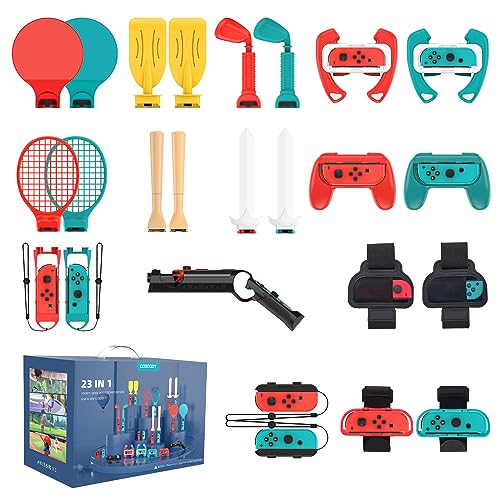 Switch Sports Accessories – CODOGOY 23 in 1 Switch Sports Accessories Bundle for Nintendo Switch Sports, Family Accessories Kit Compatible with Switch/Switch OLED Sports Games