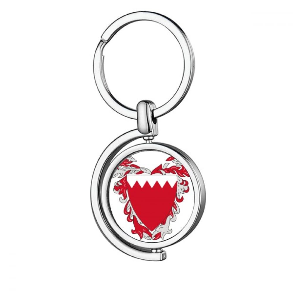 no/no Manama Bahrain National Emblem Rotating Keychain Metal Keyring Holder