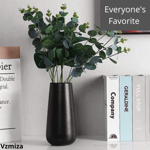 Vzmiza Premium Ceramic Vase for Pampas Grass, Black, 18.2x9.3x7.2 cm - Image 3