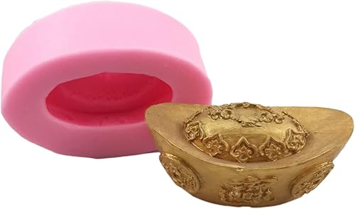 Fondant Mould Golden Ingots Flip Sugar Silicone Mold DIY Bake Cake Decoration Chinese Style Handmade Soap Plaster Chocolate Mold