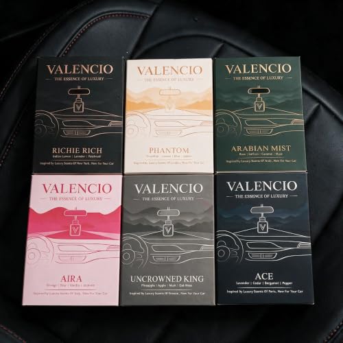 Image of Valencio Luxury Car Perfume Richie Rich - Italian Lemon Hanging Diffuser | Fragrance Inspired by Luxury Body Perfumes | Natural Essential Oils | Long-Lasting Fragrance Up to 45 Days