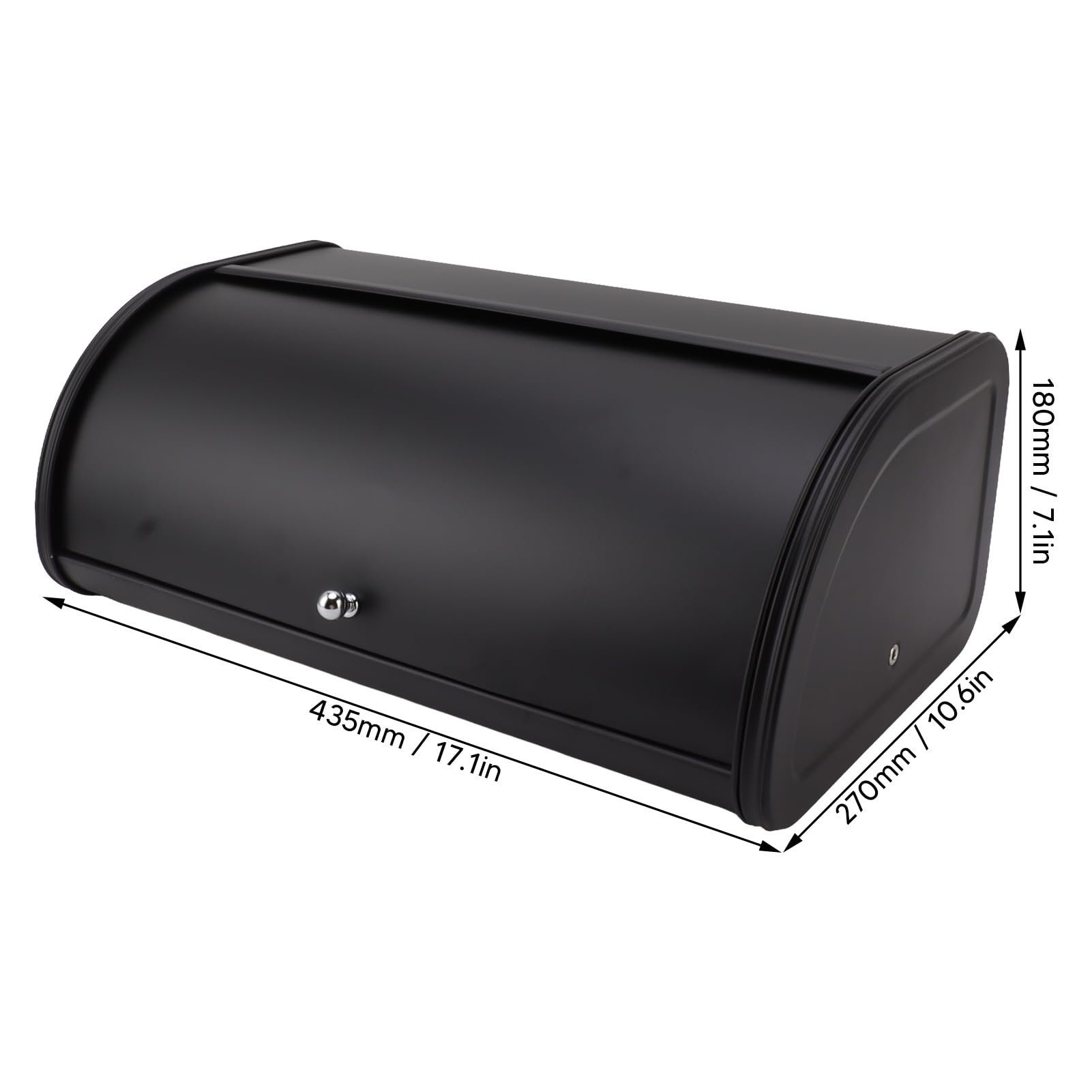 Panera De Metal Con Tapa - 30x26x17 Cm, Color Negro - Para Pan, Galletas, Almacenamiento En Cocina