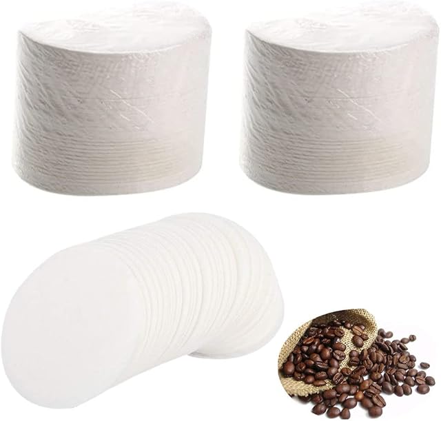 200 Pcs White Coffee Filters Papers Round Coffee Maker Unbleached Paper Filters Replacement Disposable Coffee Water Filter Coffee Accessories Fits for Moka Pot and Coffee Machines Tea Cup