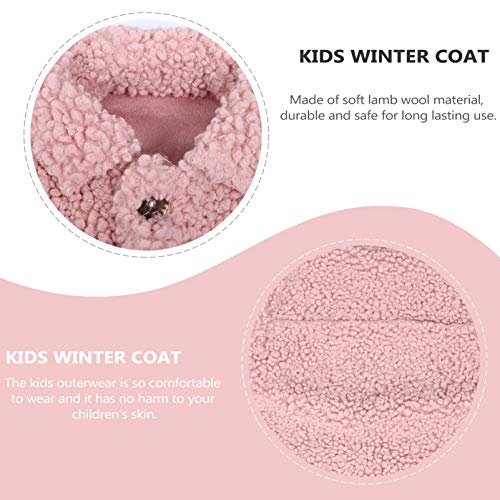 KESYOO Casaco Feminino de Inverno Manga Comprida Lapela de Botão para Cima Casaco de Lã de Cordeiro