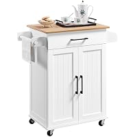 Yaheetech Carrello da Cucina con Ruote a 2 Ante