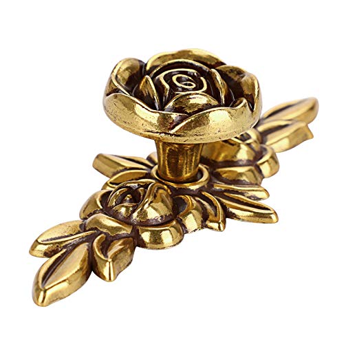 JUXYES Pack of 5 Euro Rose Decorative Cabinet Knobs with Plate, Floral Ivory Drawer Knob Cupboard Door Knobs, Ivory White Drawer Pulls Cabinet Handle Knobs for Dresser Cabinet - Image 6