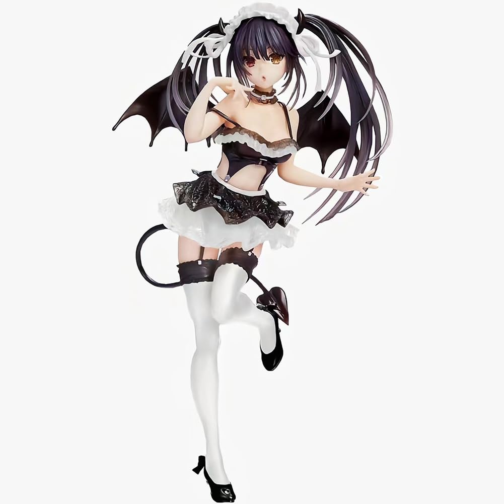 Zhongkaihua DATE A LIVE Anime Girl Figure Tokisaki Kurumi Figure Black Devil Girl Standing Position PVC Statue Collectible Model Ornaments
