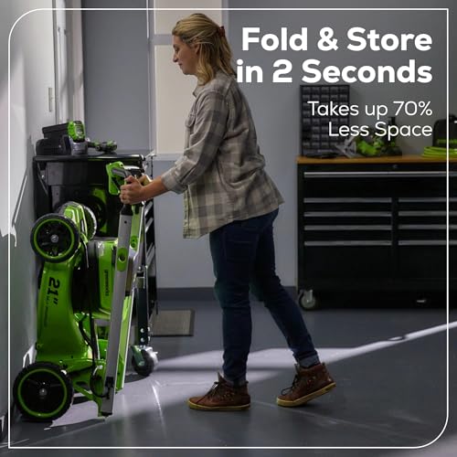 Image of Greenworks 60V 21 inch Dual-Blade Self-Propelled Lawn Mower with (2) 5.0 Ah Batteries & Rapid Charger